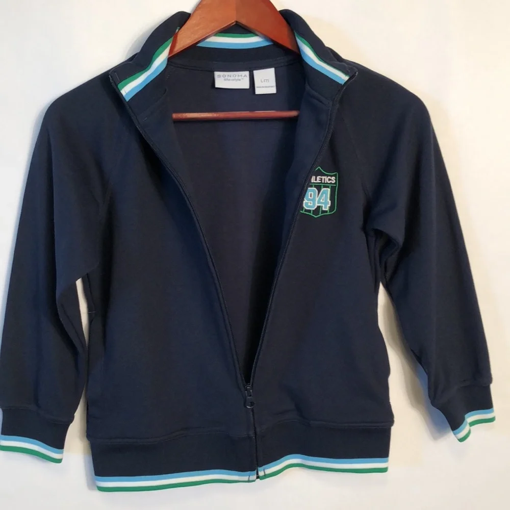 Sonoma zip up varsity jacket sz L(7)